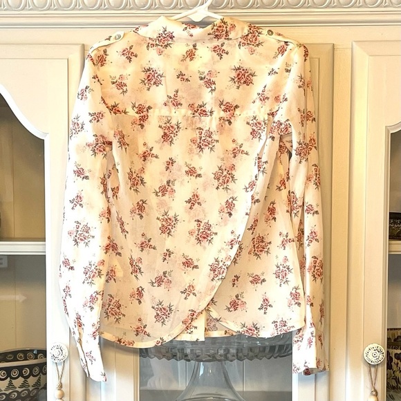 Mia Joy by Joyfolie Sheer Chiffon Jasmine Top in Floral Sz 7 - Picture 6 of 12